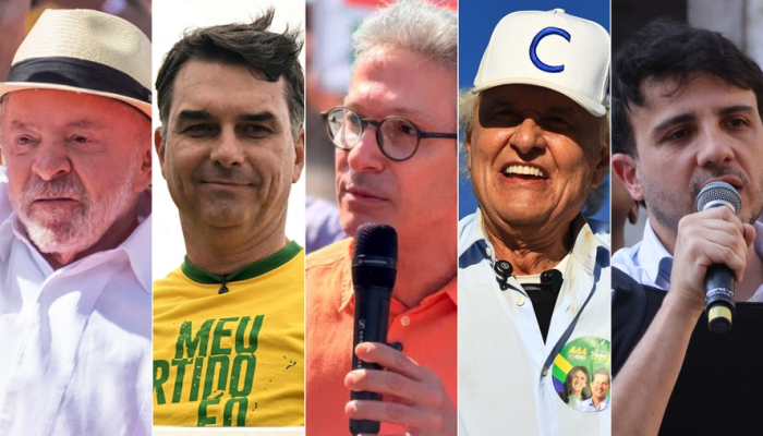 Lula, Flávio Bolsonaro, Romeu Zema, Ronaldo Caiado e Renan Santos começaram a corrida pela pres...