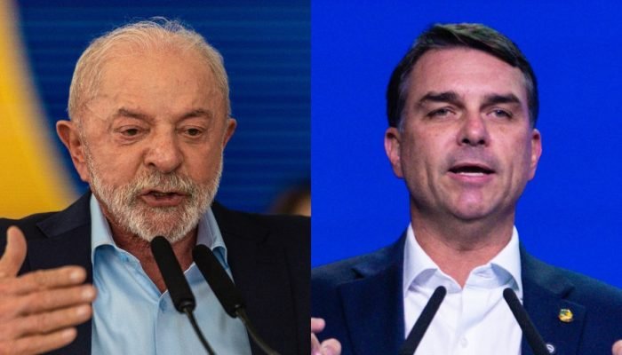Lula (PT) e Flávio Bolsonaro (PL). — Foto: Brenno Carvalho / Agência O Globo