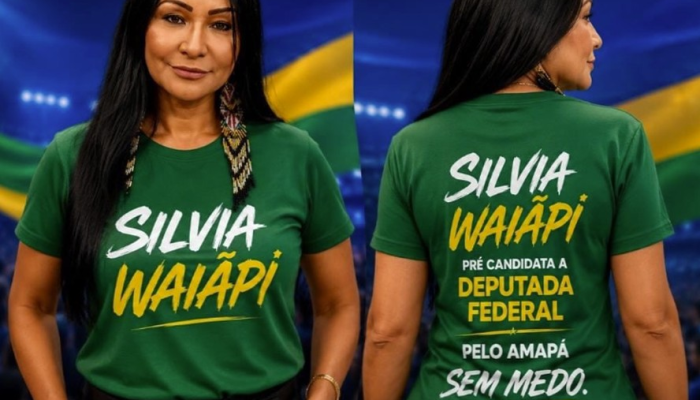 Silvia Waiãpi se apresentou como pré-candidata à Câmara dos Deputados — Foto: Reprodução/...